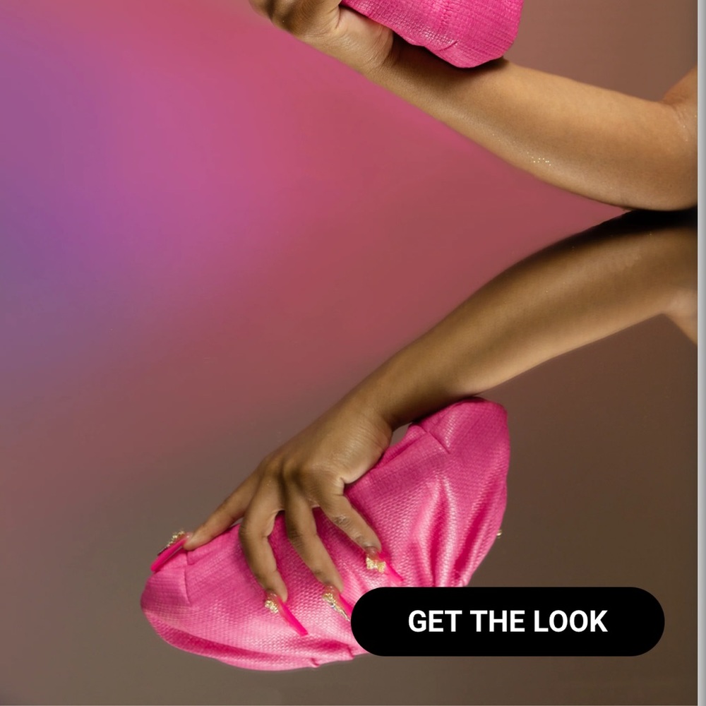 Walk Of Fame Textured Faux Leather Clutch - Hot Pink